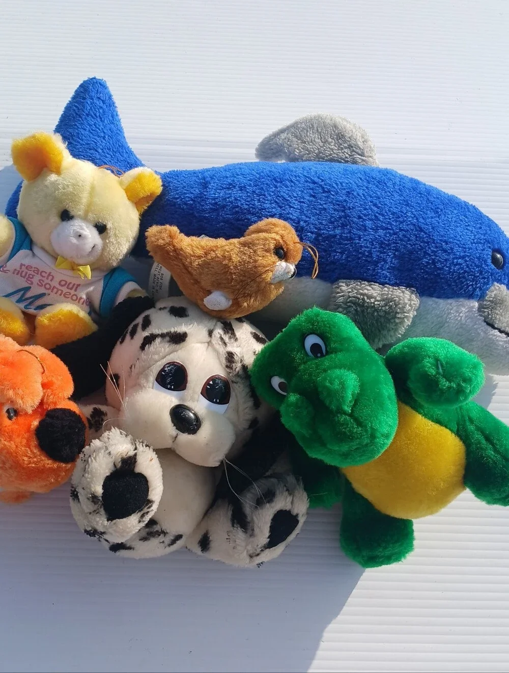 Vintage Plush Lot Stuffed Animals Dolphin Bear Dog Crocodile / Alligator Walrus